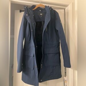 Navy blue water resistant DKNY coat